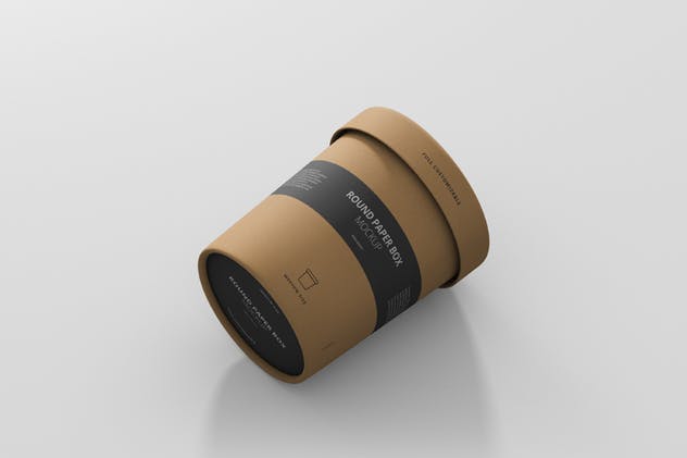茶叶/咖啡中等尺寸纸筒包装样机模板 Paper Box Mockup Round – Medium Size插图(6)