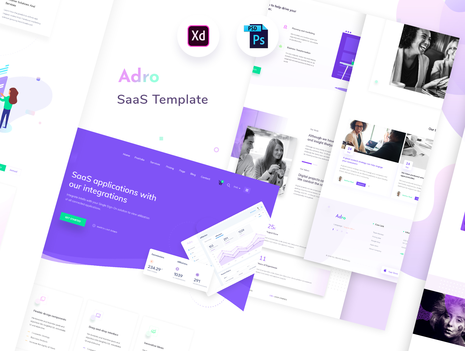 素材库下午茶：有创意的网页模板UI KITS下载[PSD,XD]插图(5)