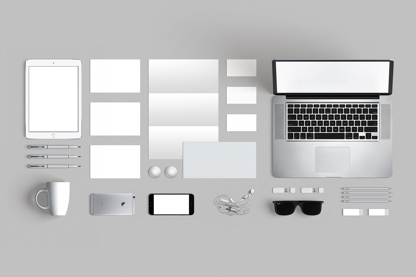 品牌VI标识设计企业办公文具素材库精选模板04 Brand Identity / Stationery Mockup 04插图(1)