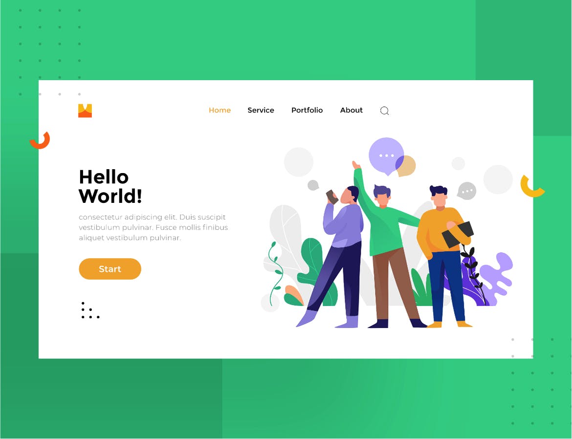 Hello world主题网站设计矢量插画素材 Hello world Illustration For Website插图(1)