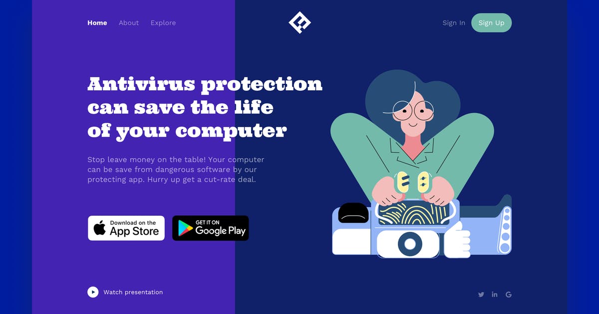 网站着陆页设计维修机器人概念插画素材 Fix Robot Landing Page Illustrations插图