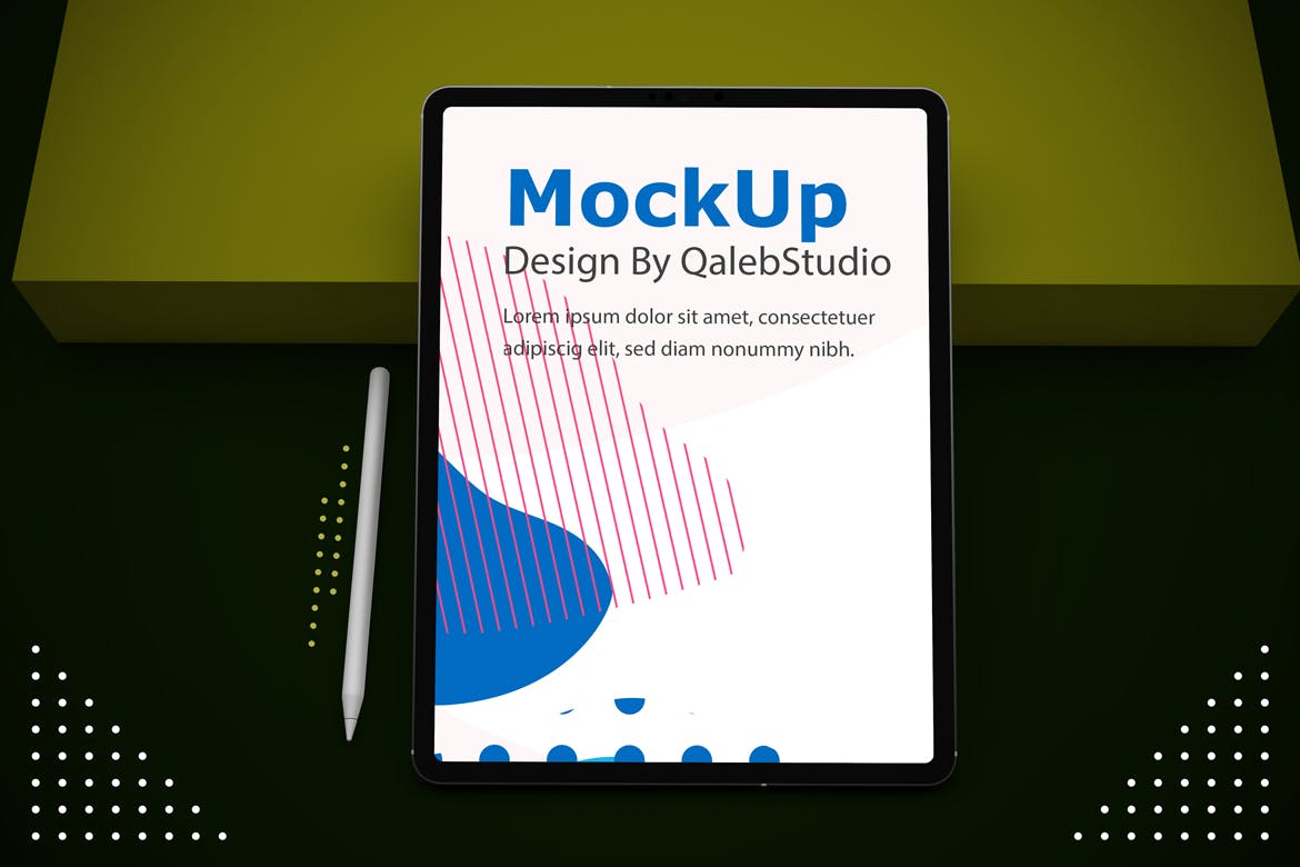 抽象设计风格iPad Pro平板电脑屏幕效果图素材库精选样机v2 Abstract iPad Pro V.2 Mockup插图(5)