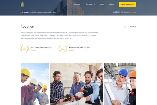 现代建筑设计公司网站设计PSD模板 UpBuild – Modern Construction Theme插图(5)