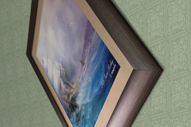 复古艺术作品画框样机 Perspective Frame Mockups插图(1)