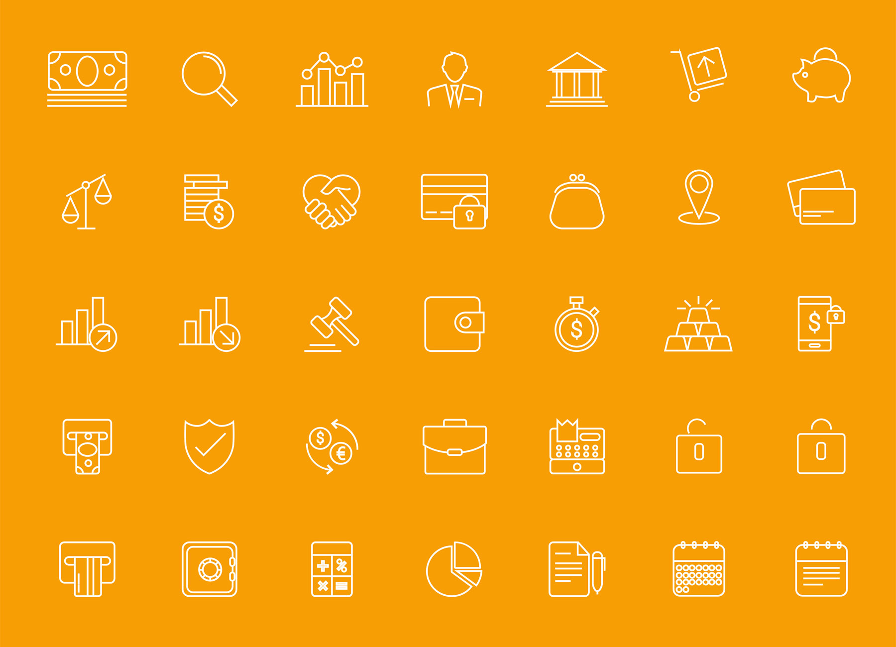 35 枚细线商务图标