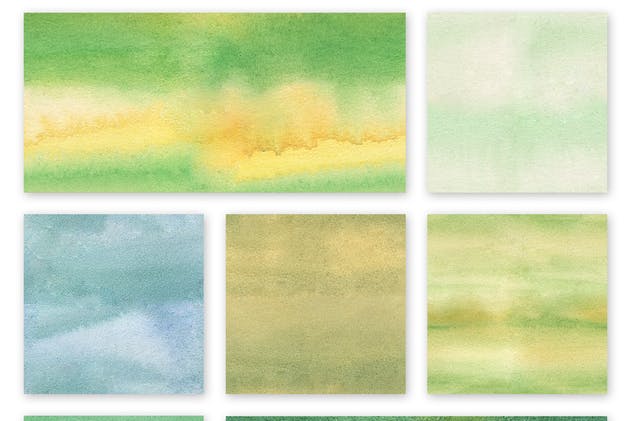 23款绿色基底水彩纹理 Watercolor Seamless Textures – Green Pack插图(4)