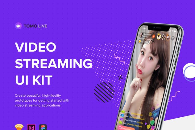 视频社交软件 APP UI 套件 TOMO Video Streaming UI Kit插图(5)