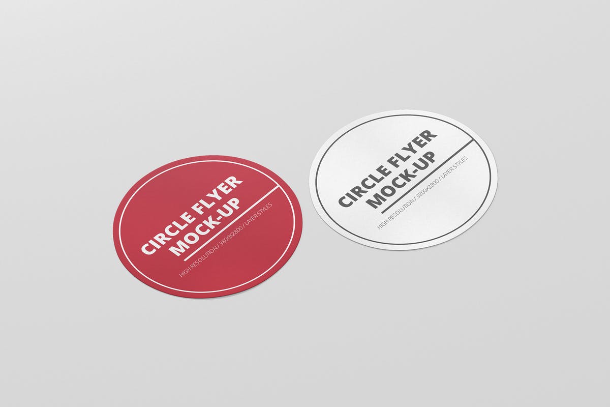企业品牌迷你圆圈传单模板 Circle Flyer Mockup插图