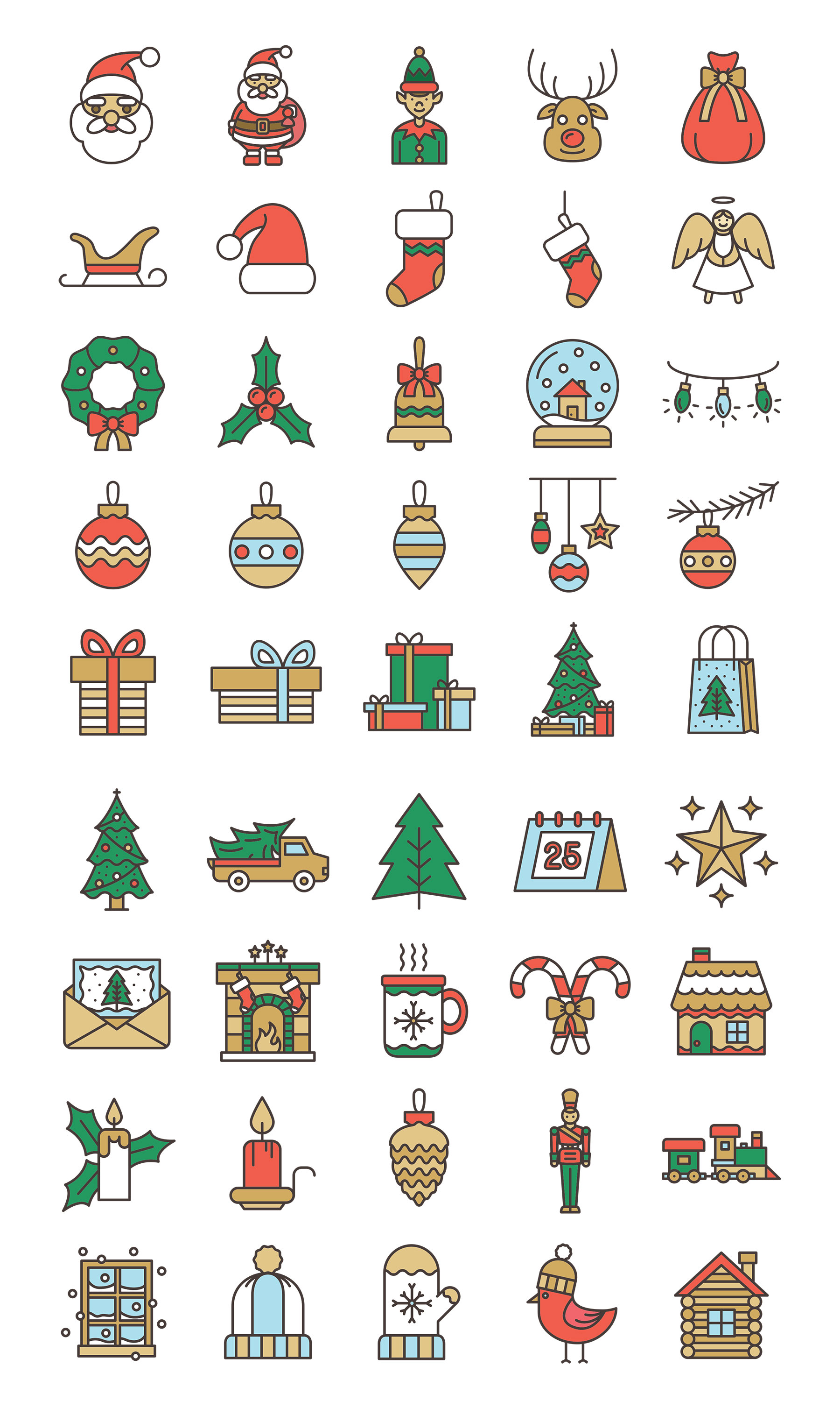 可爱的圣诞图标