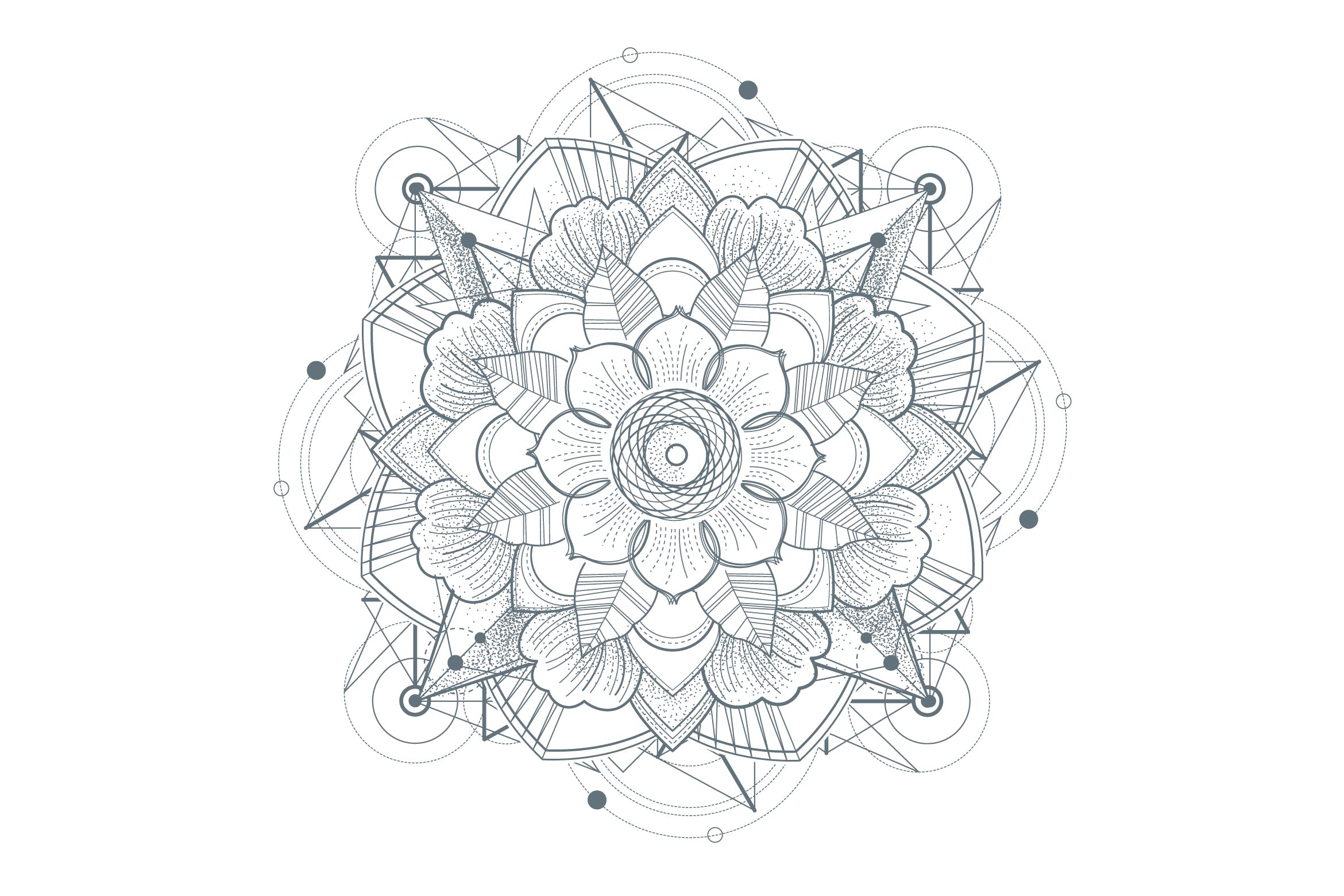 圆形曼陀罗装饰纹身花纹几何图形矢量素材 Ornament round mandalas tattoo. Geometric circle e插图