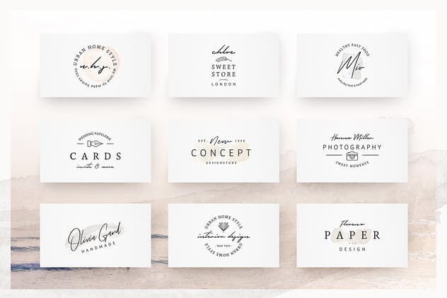 女性品牌VI视觉设计素材包[Logo模板/图标/水彩元素] So Female Branding Kit + Icons & Watercolours插图(9)