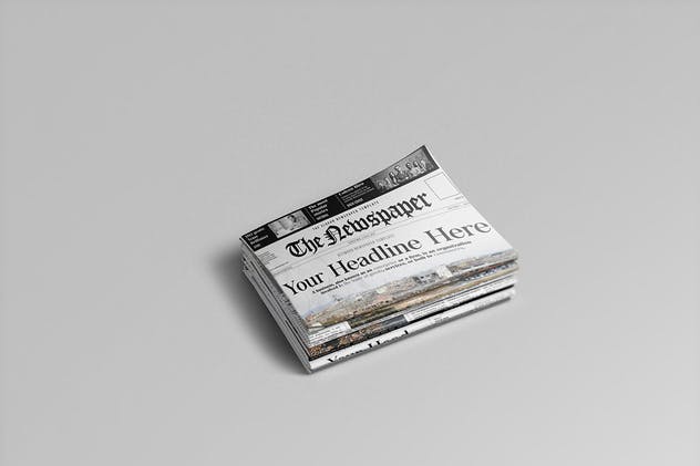 新闻广告报纸样机模板V1 Newspaper Mockups 01插图(2)