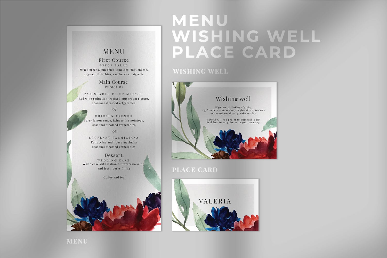 水彩手绘花环装饰婚礼主题设计素材包 Watercolor Floral Wedding Suite插图(3)