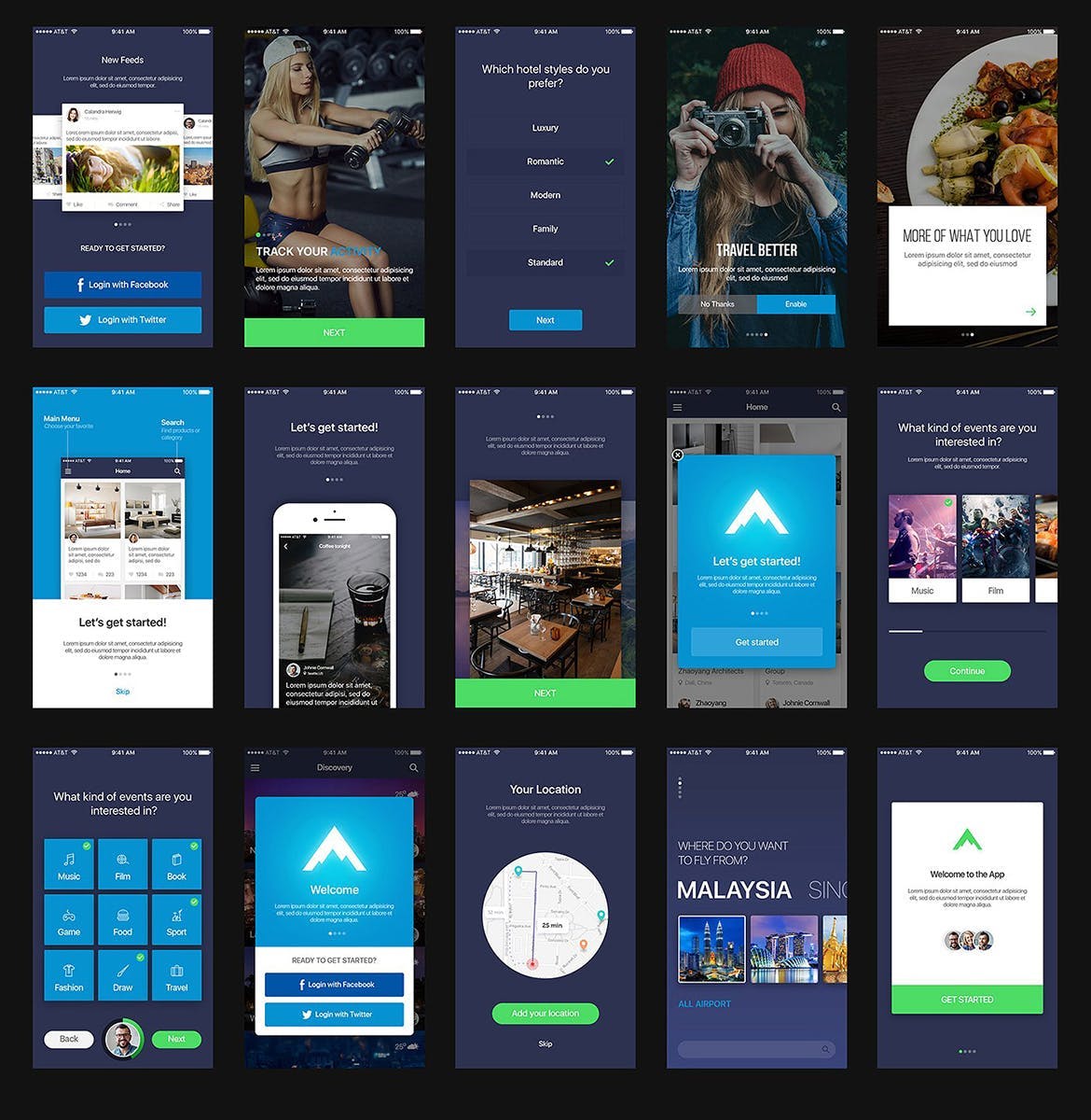 多用途综合性APP界面设计UI套件for Figma Mountify Mobile UI Kit for FIGMA插图(4)