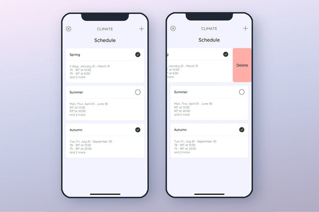 室温控制智能家居移动应用UI模板 Temperature Smarthome Mobile UI – FP插图(5)
