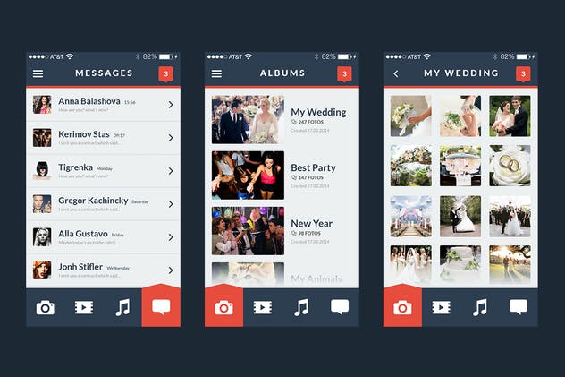 扁平设计风格通用APP应用UI套件 Flatter Mobile UI Kit插图(2)