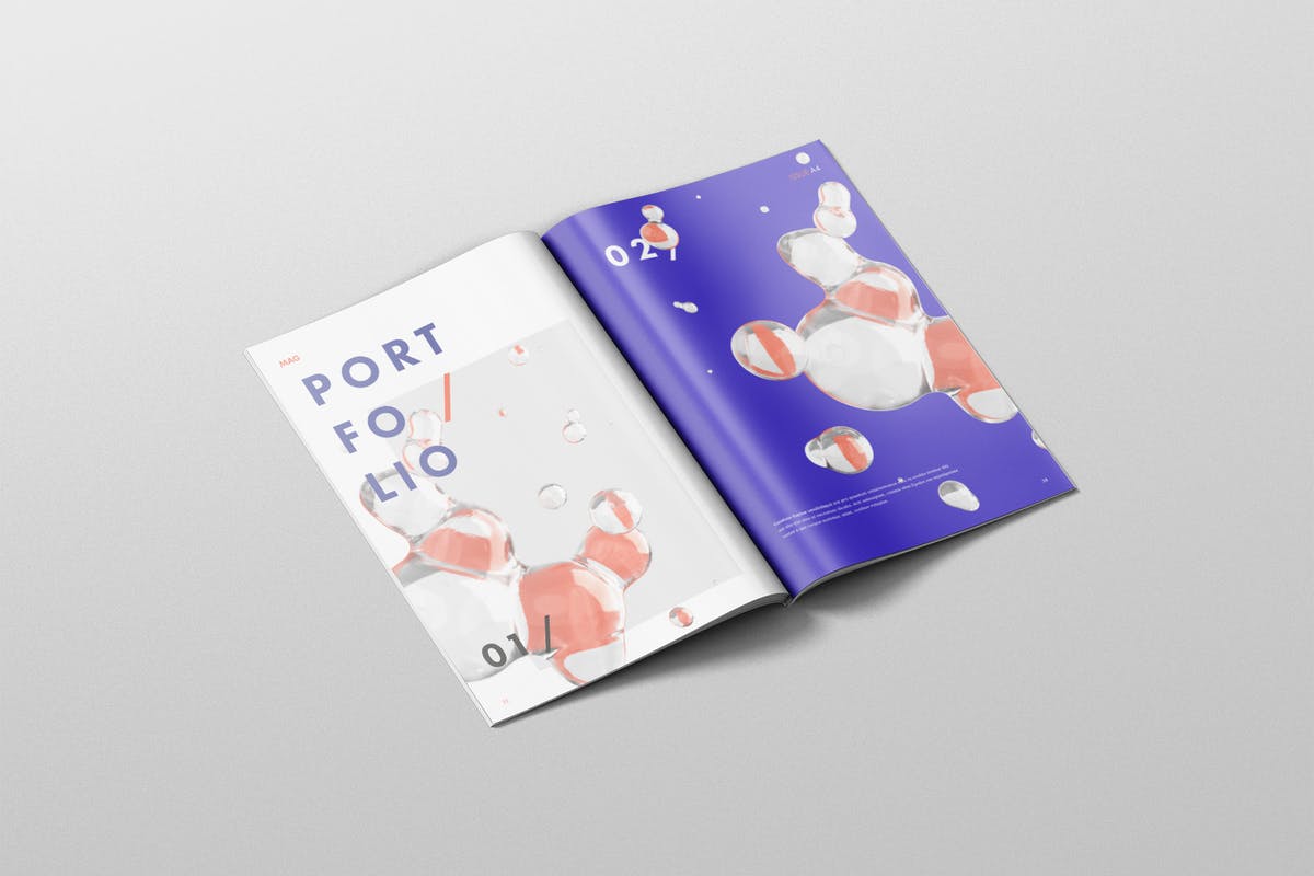 高品质A4杂志印刷品样机模板 Magazine Mockup – A4 210×297 mm插图