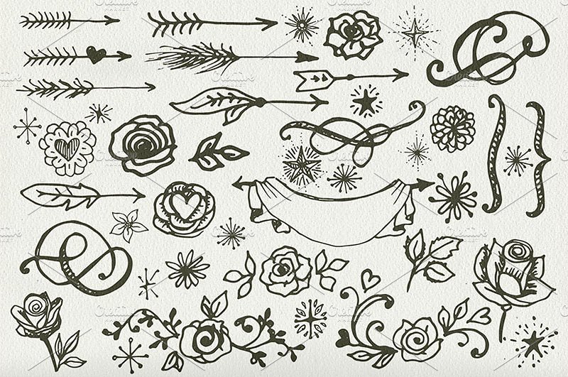 200个常用情人节手绘素材包[PSD,EPS]插图(5)