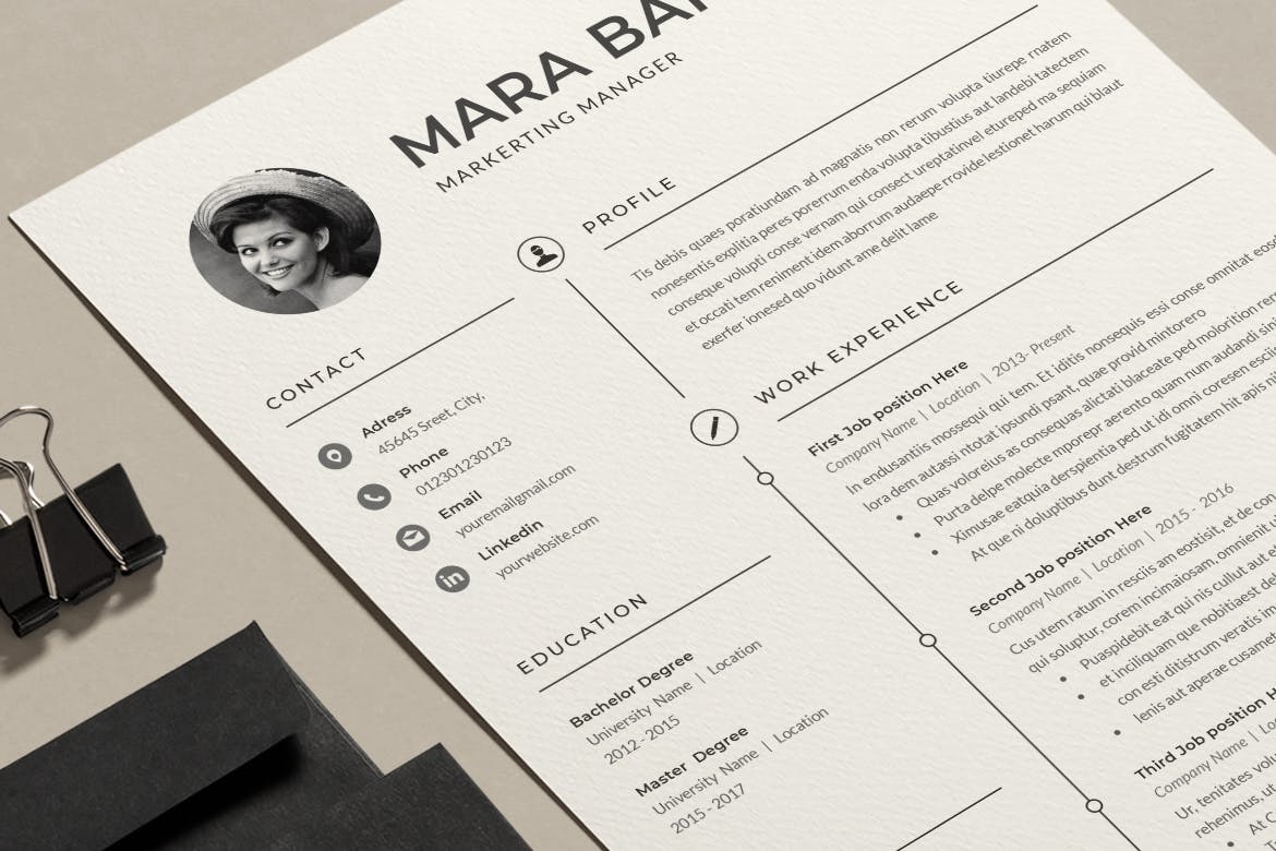 简约文字排版风格个人简历设计模板下载 Cv / Resume Template插图(8)