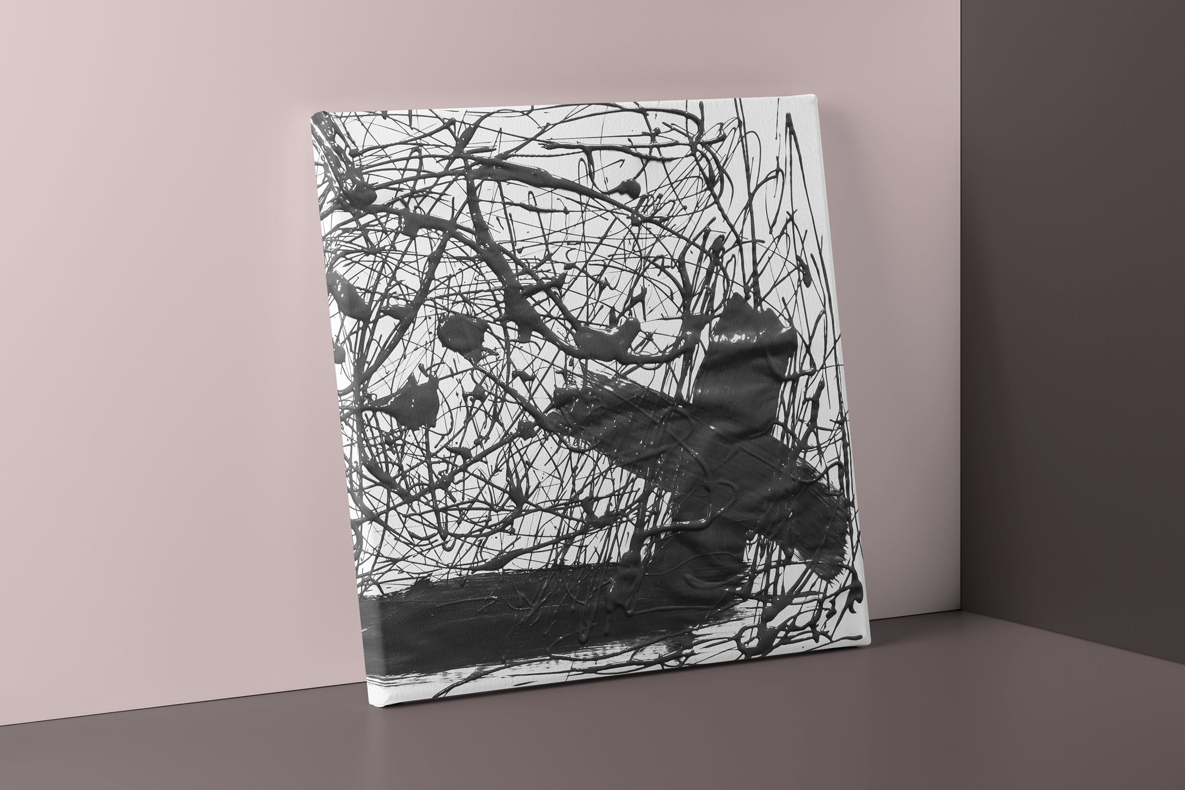 艺术创作展览画布样机v3 Canvas Mock-up 3插图