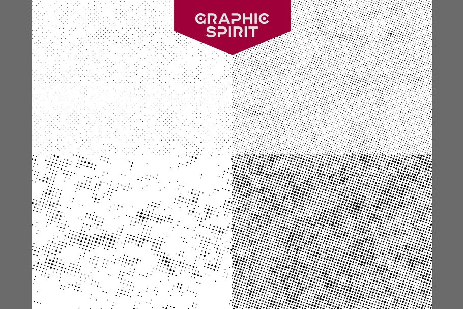 半色调圆点图案纹理 Vector Halftone Dot Patterns Pack插图(2)