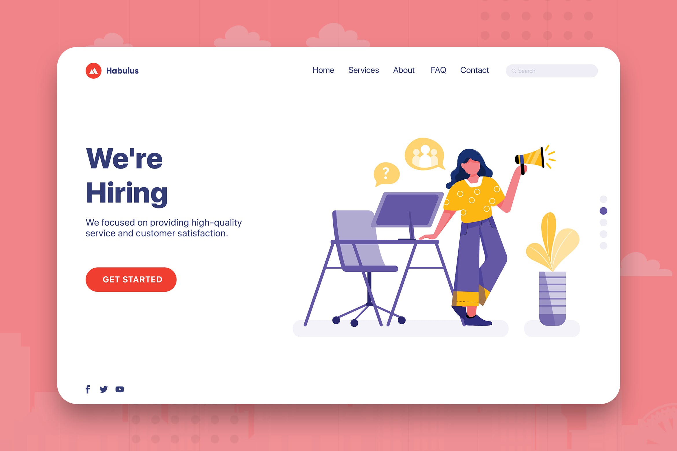 企业招聘主题网站设计矢量插画素材 We’re hiring – Corporate Web Header插图