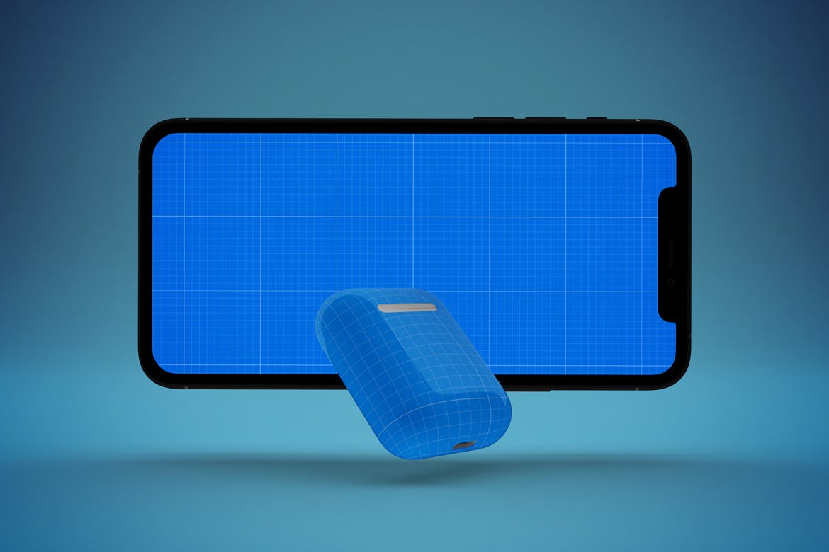 创意设计风格iPhone 11 & AirPods样机模板 iPhone 11 & AirPods Mockup插图(9)