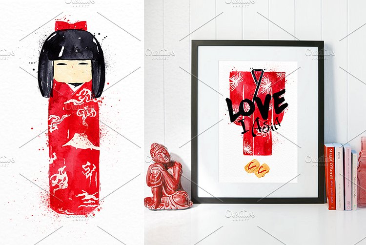 中国水彩传统符号 Asia Set插图(2)