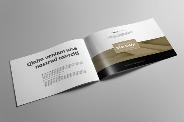 企业画册产品手册样机模板 Landscape Brochure Mockup插图(2)