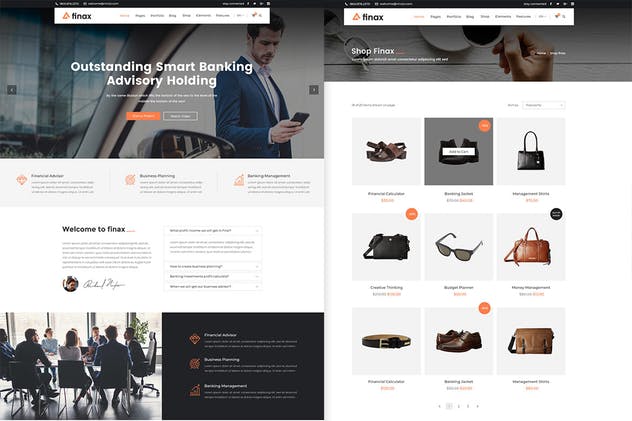 商务咨询类型企业网站PSD模板 Finax – Business Consulting PSD Template插图(3)