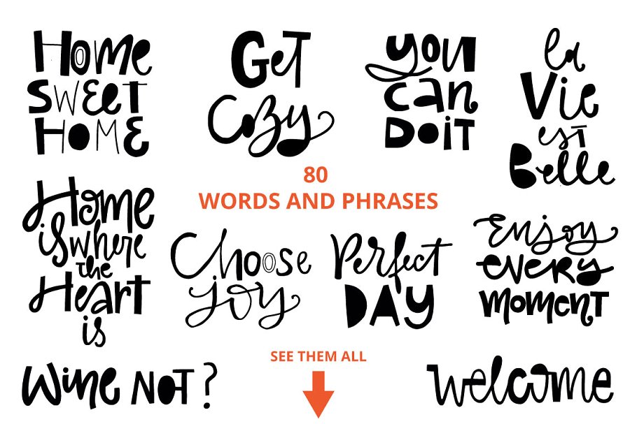 家居装饰字体标签插画 Home Decor Lettering Lab插图(2)