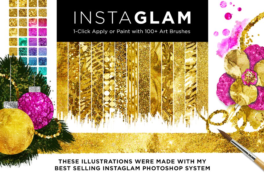 经典华丽圣诞节手绘元素插画 Hand Drawn Christmas: Vintage + Glam插图(4)