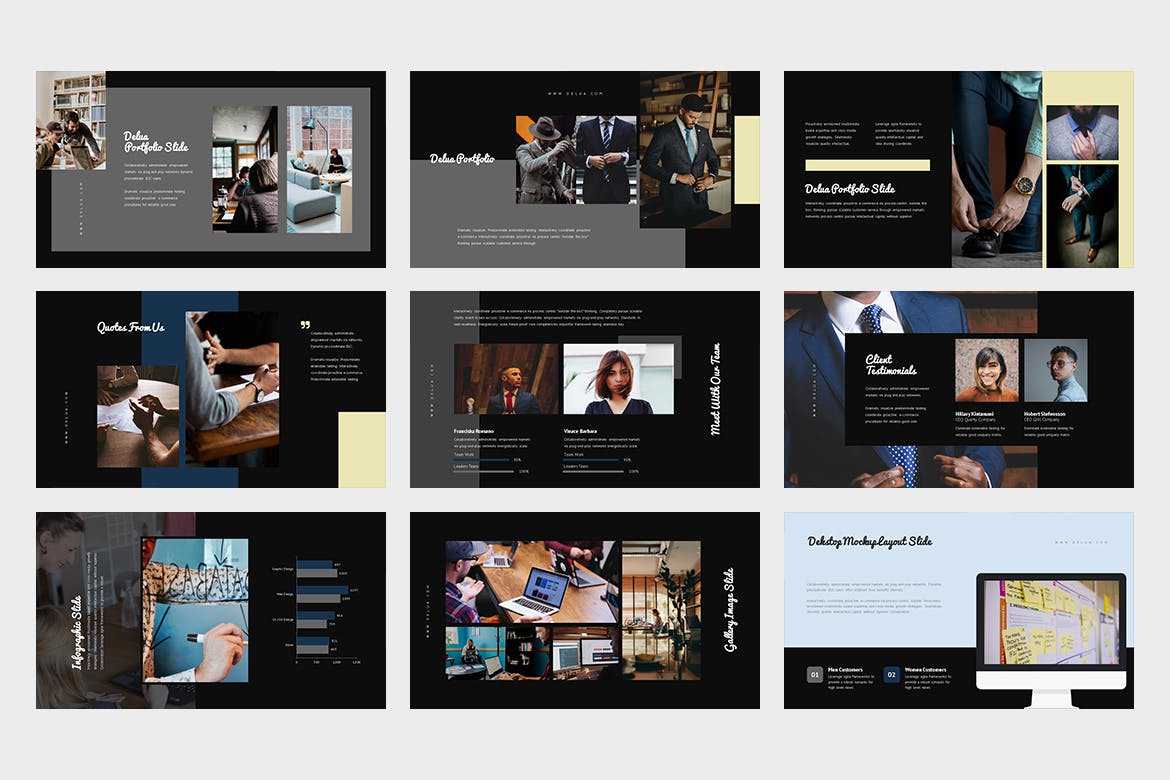 IT科技项目启动主题素材库精选PPT模板 Delua : Tech Startup Powerpoint插图(10)