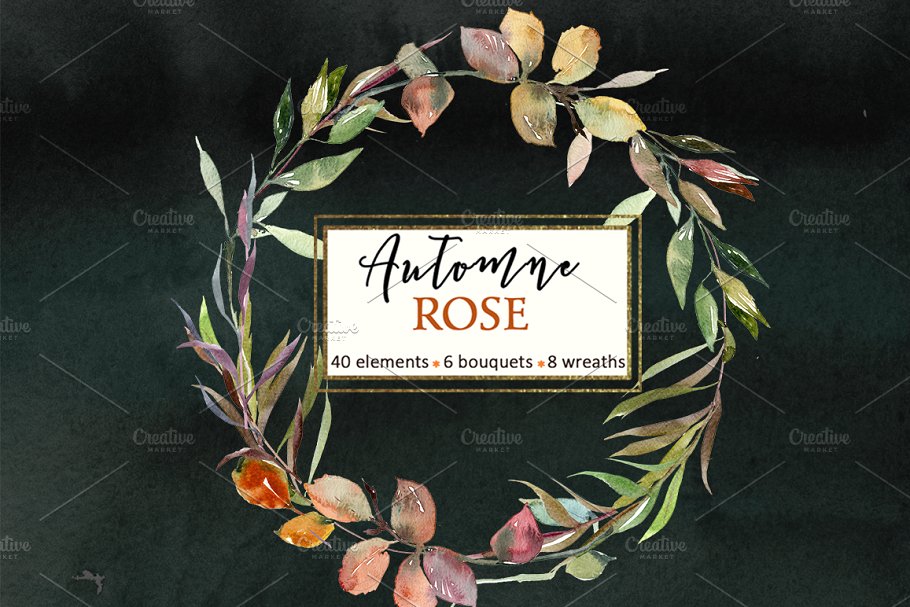 粉色红色花卉水彩剪贴画 Pink Watercolor Florals Clipart插图(13)