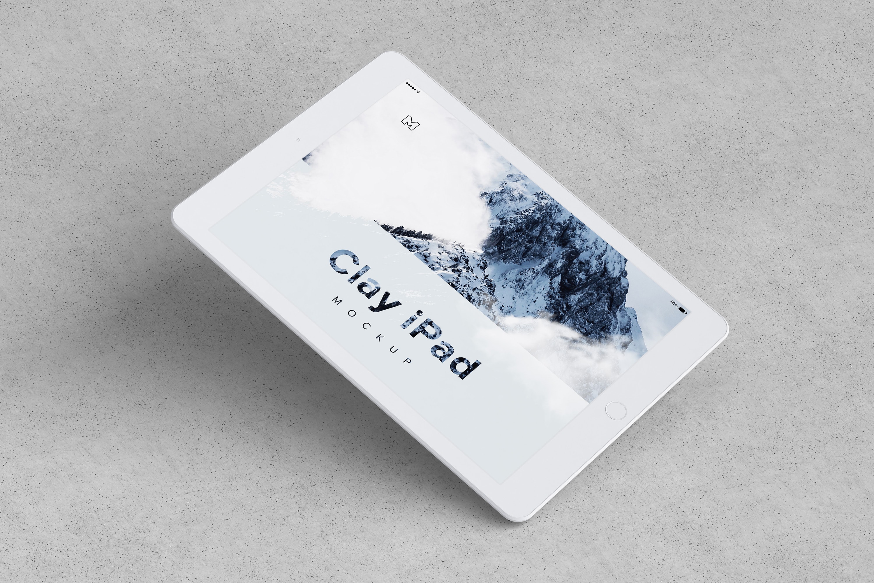 iPad平板电脑屏幕预览UI设计效果图样机01 Clay iPad 9.7 Mockup 01插图(3)