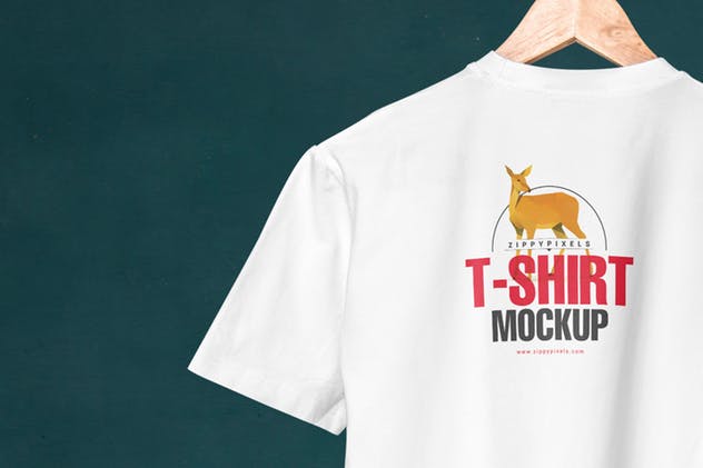 7组圆领时尚印花T恤服装设计样机 7 Round Neck T-Shirt Mockups插图(5)
