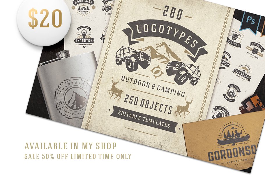 50款户外品牌Logo徽标设计模板 50 Outdoor logos and badges插图(15)