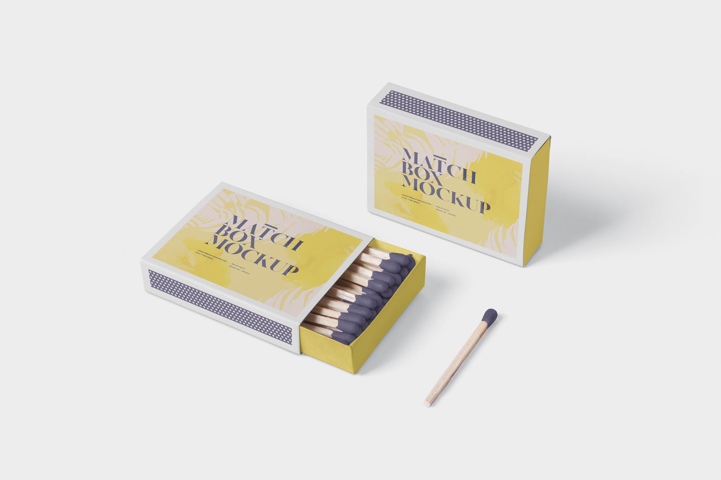 火柴盒外观设计样机模板 Match Box Mock-Up Set插图