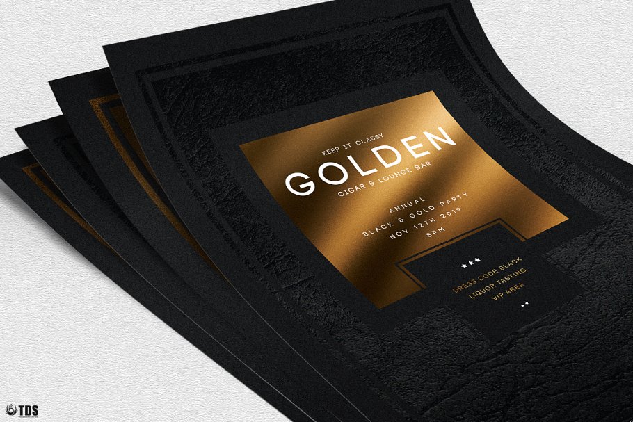 极简主义黑金风格传单PSD模板v1 Minimal Black Gold Flyer PSD V1插图(4)
