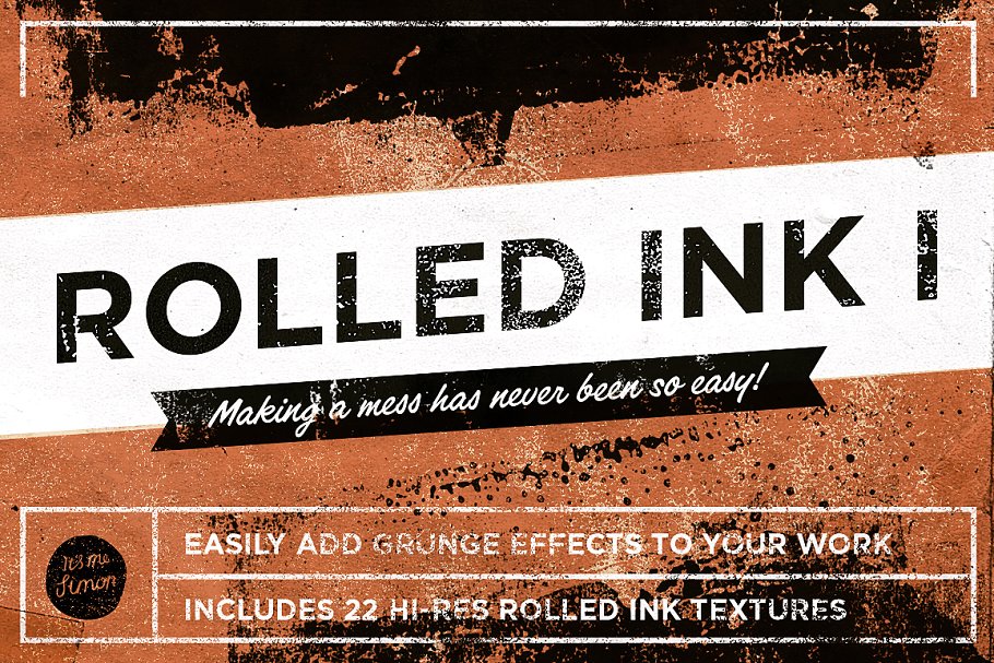 滚刷墨水图案纹理 Rolled ink textures插图