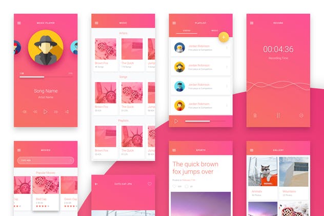 基于谷歌移动应用设计标准的UI套件 Matta – Material Design Mobile UI Kit插图(8)