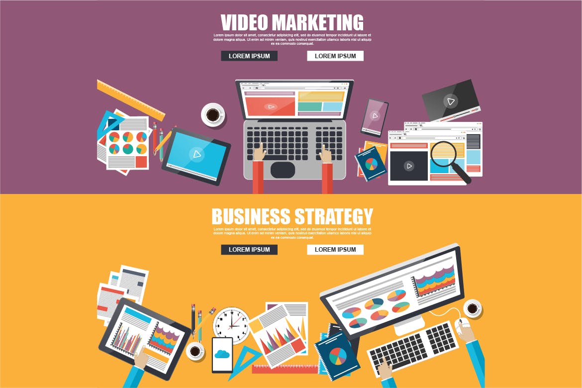 扁平设计风格商务概念插画素材包 Flat Business Concept插图