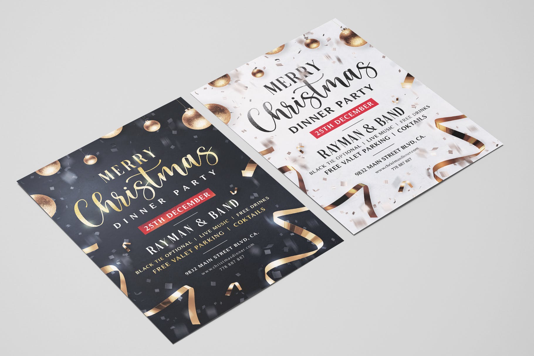 圣诞节庆祝主题海报传单设计模板v4 Christmas Flyer Template Vol.4插图(4)