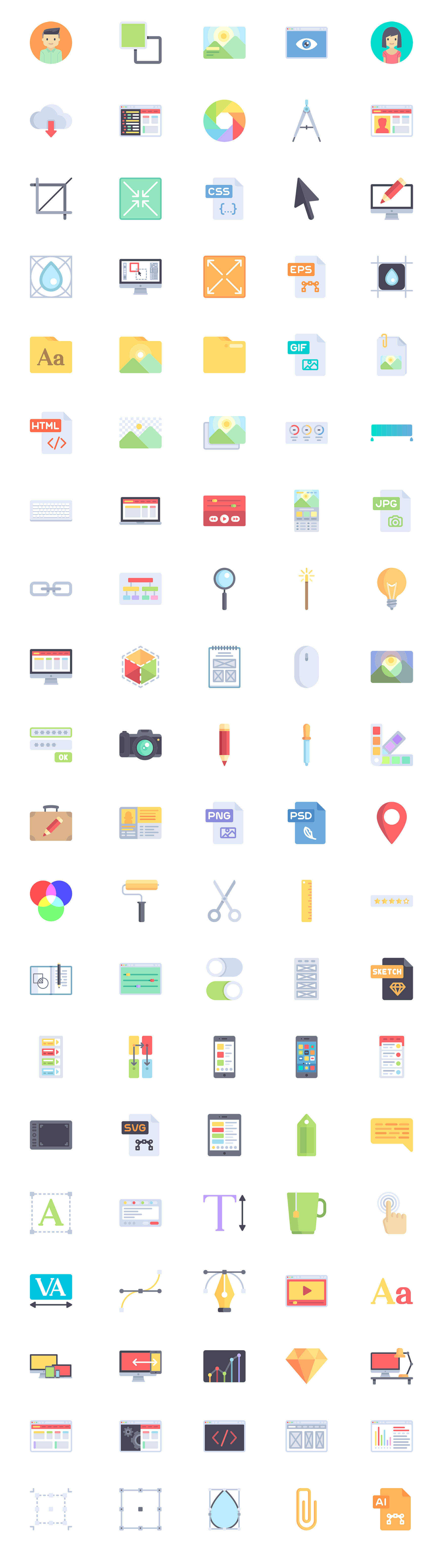 100 枚网页设计扁平图标