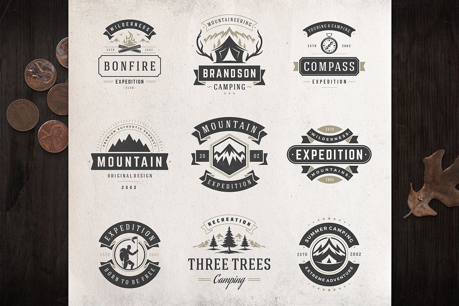 280个户外品牌Logo标志和徽章模板 280 Outdoor logos and badges插图(59)