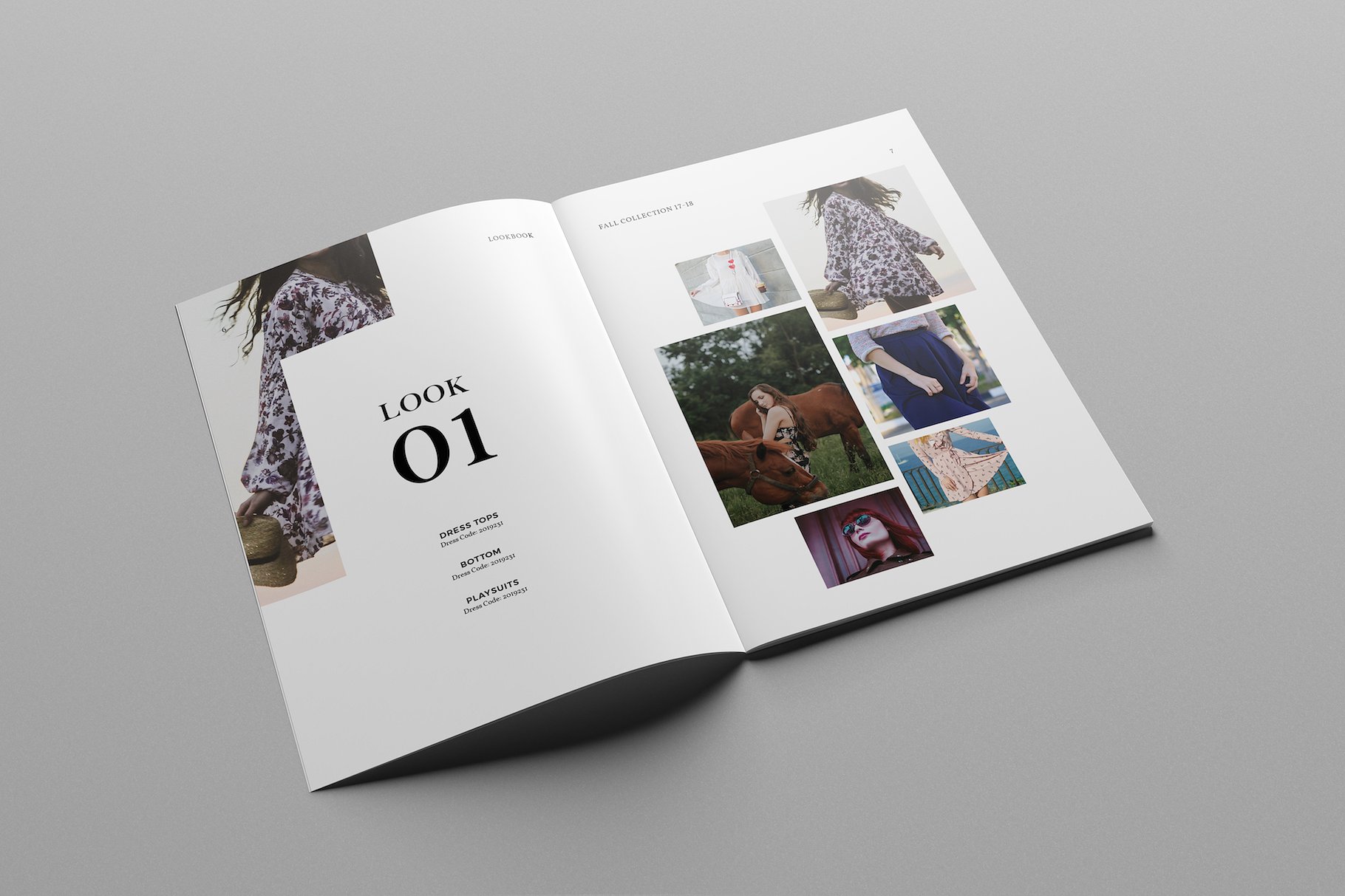 时尚极简的服装目录杂志模板下载 Fashion Catalog Lookbook Template [indd]插图(1)