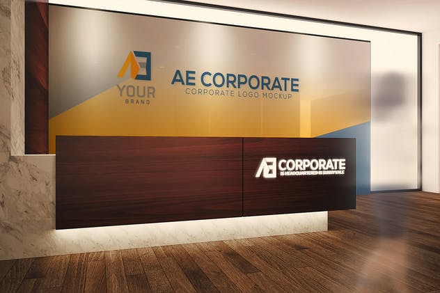 3D企业logo墙壁艺术样机模板 Corporate Logo Mockups V1插图(3)