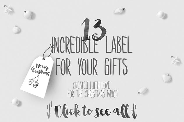 圣诞系列手绘图标/插画/明信片设计套装 Christmas bundle hand-drawing icons插图(2)