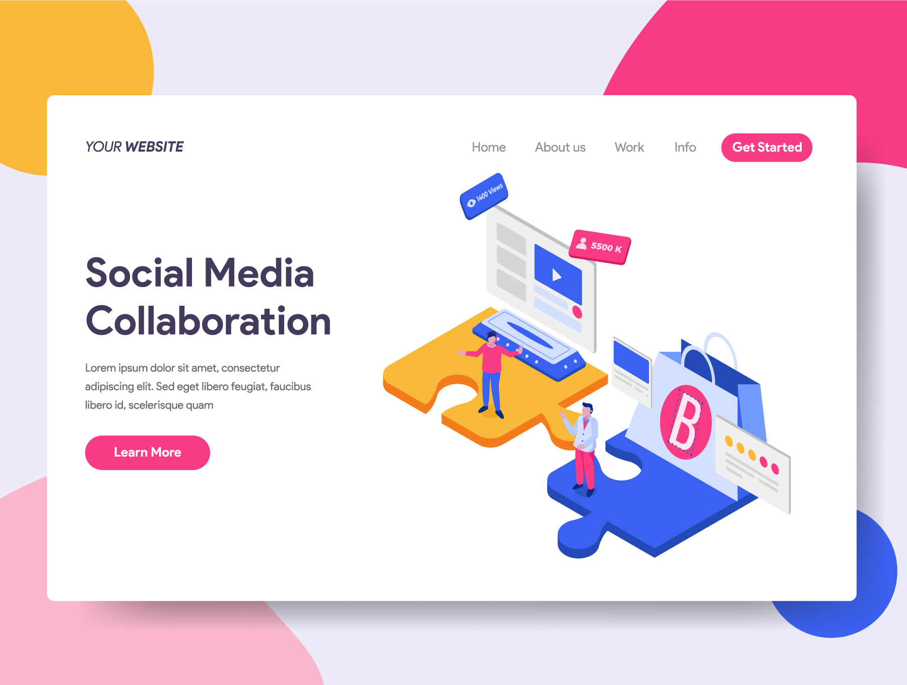 素材库下午茶：2.5D互联网概念社交元素Ai插画下载插图(2)