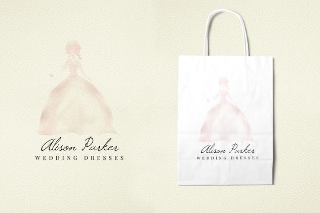 50组预制水彩Logo设计模板 50 Premade Watercolor Logos插图(3)